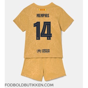 Barcelona Memphis Depay #14 Udebanetrøje Børn 2022-23 Kortærmet (+ Korte bukser)